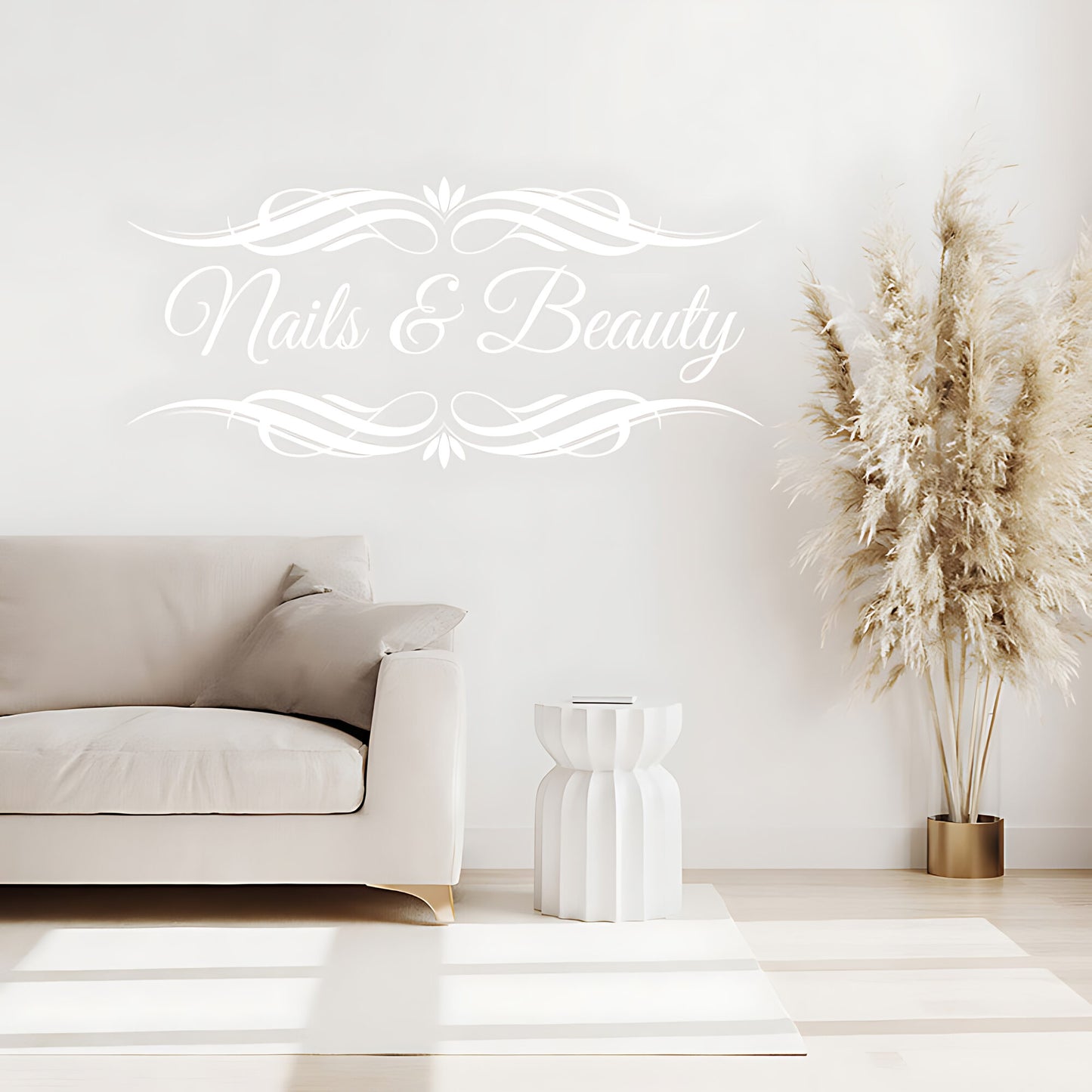 Nails & Beauty Salon Wall Decal - Elegant Art & Hair Graphic