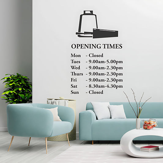 Custom Opening Times Hair & Beauty Salon Wall Sticker