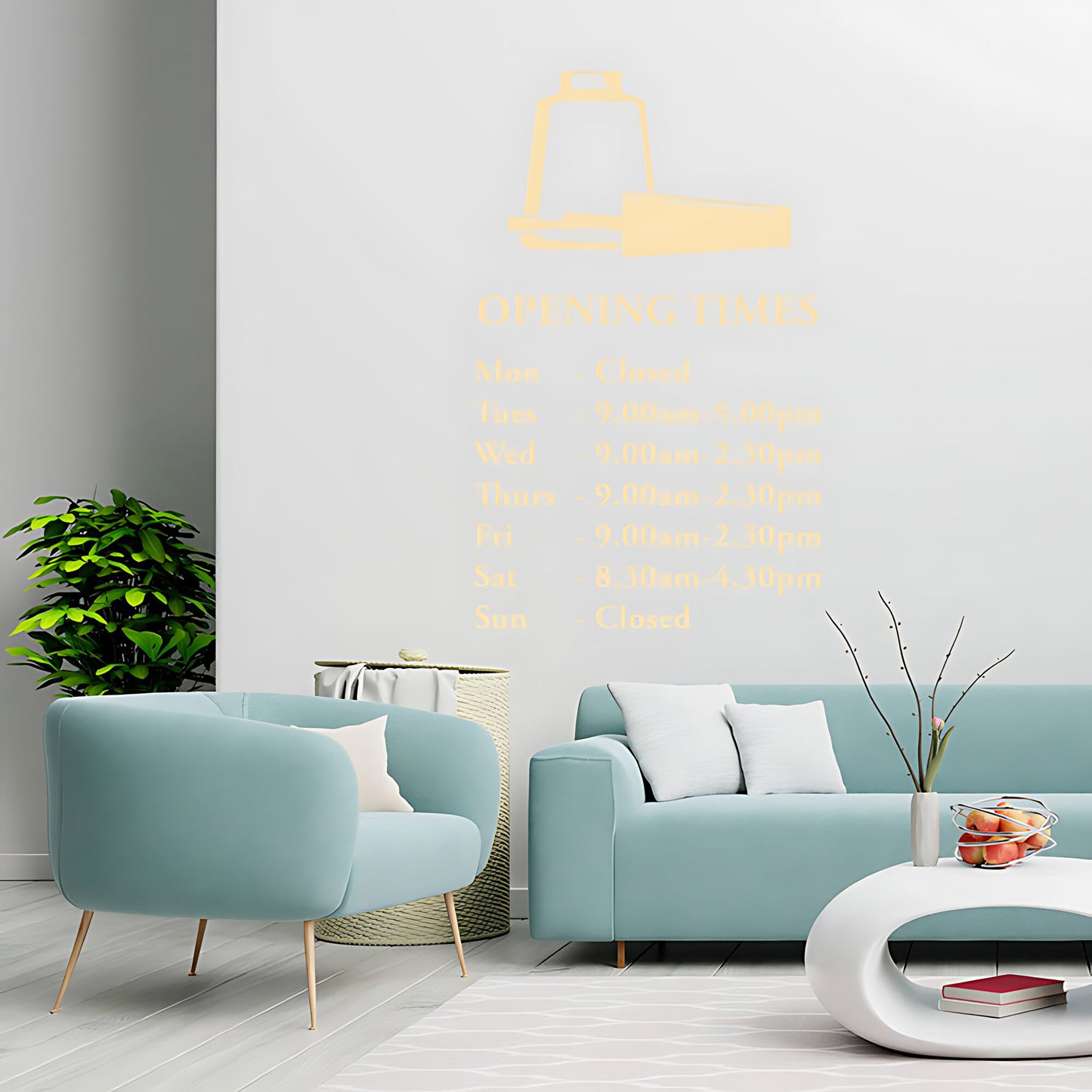 Custom Opening Times Hair & Beauty Salon Wall Sticker - Quote Art