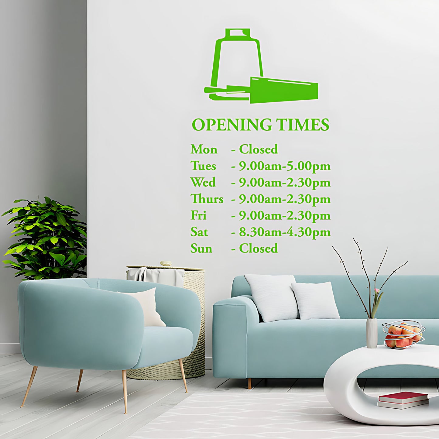Custom Opening Times Hair & Beauty Salon Wall Sticker - Quote Art