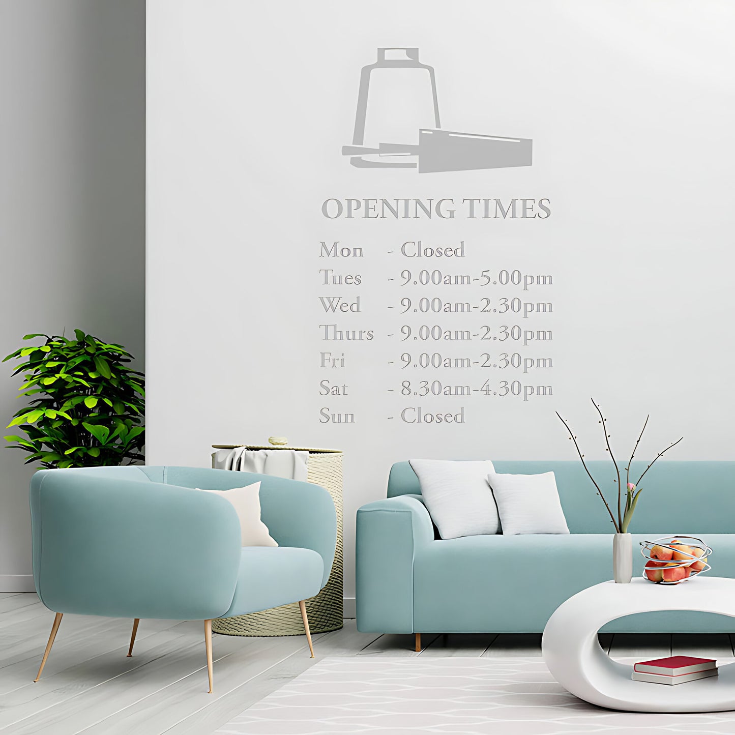 Custom Opening Times Hair & Beauty Salon Wall Sticker - Quote Art