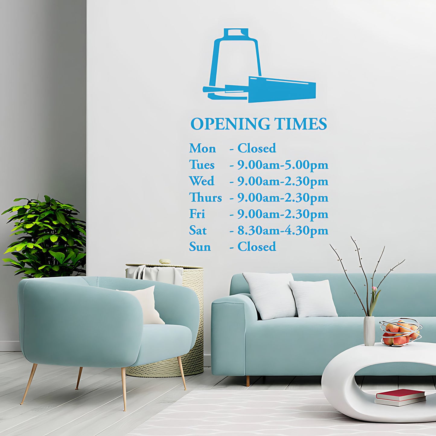 Custom Opening Times Hair & Beauty Salon Wall Sticker - Quote Art