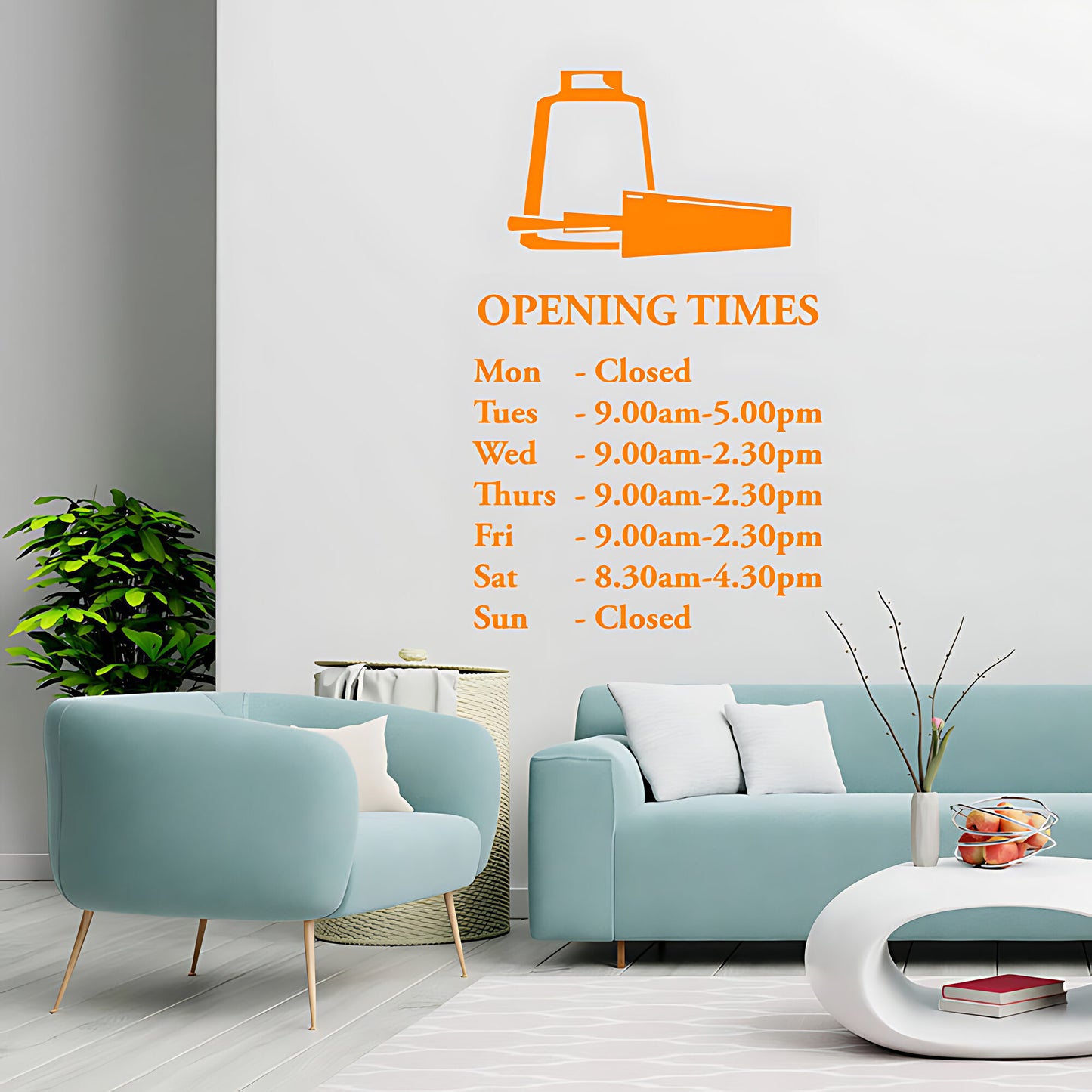 Custom Opening Times Hair & Beauty Salon Wall Sticker - Quote Art