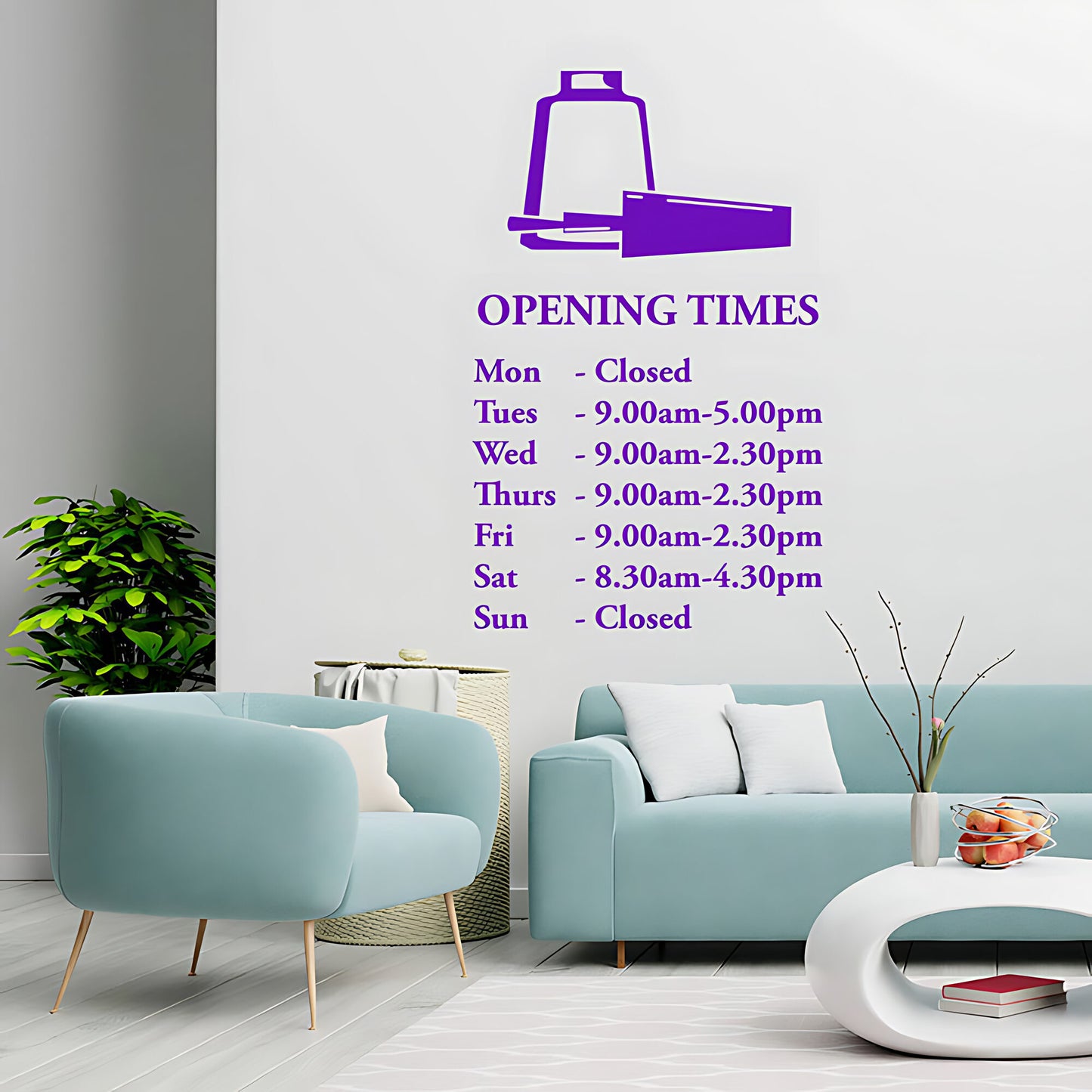 Custom Opening Times Hair & Beauty Salon Wall Sticker - Quote Art