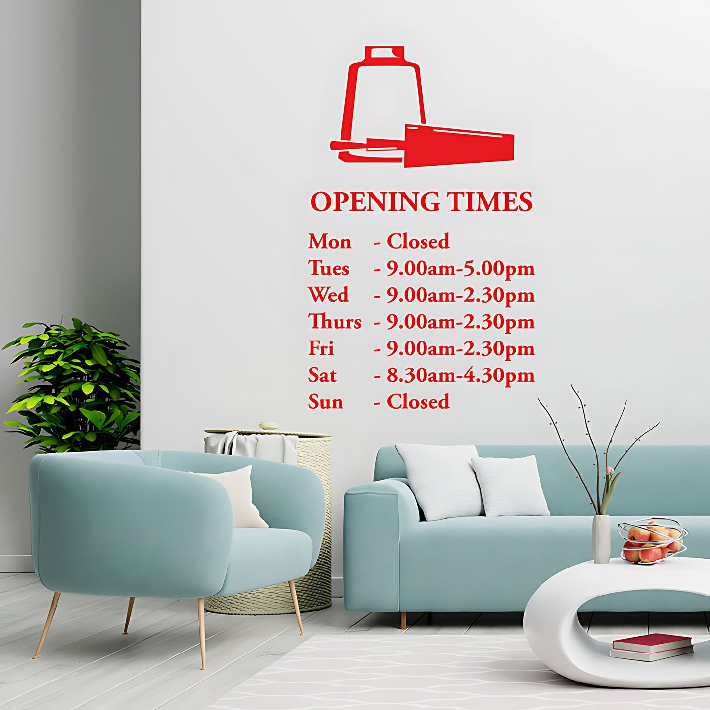 Custom Opening Times Hair & Beauty Salon Wall Sticker - Quote Art