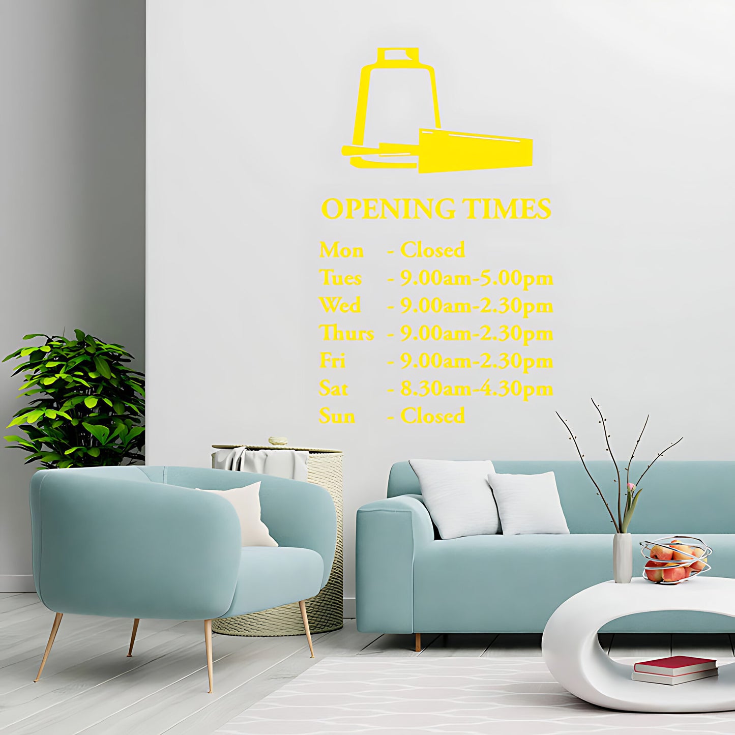 Custom Opening Times Hair & Beauty Salon Wall Sticker - Quote Art