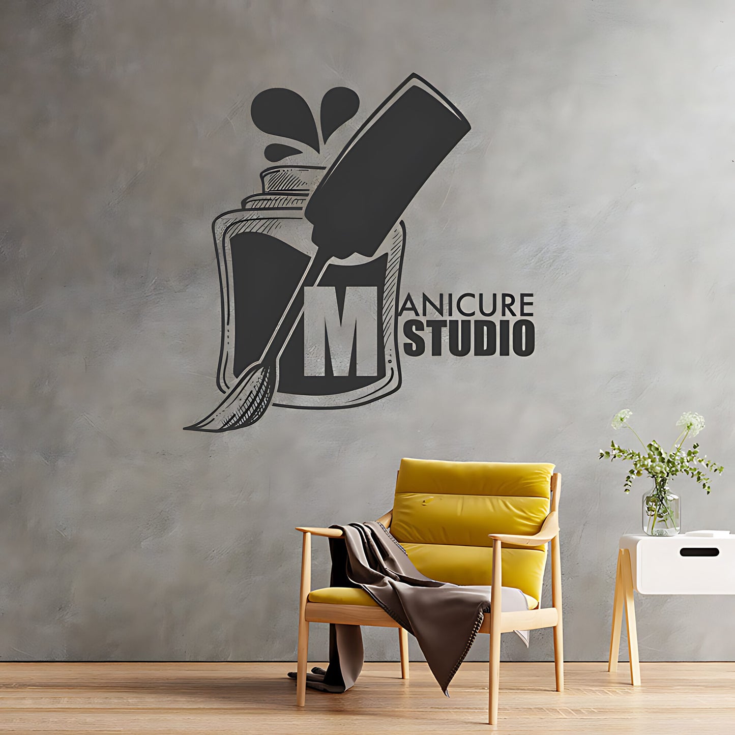 Stylish Manicure Nail Salon Wall Sticker Art - Beauty Quote Decal