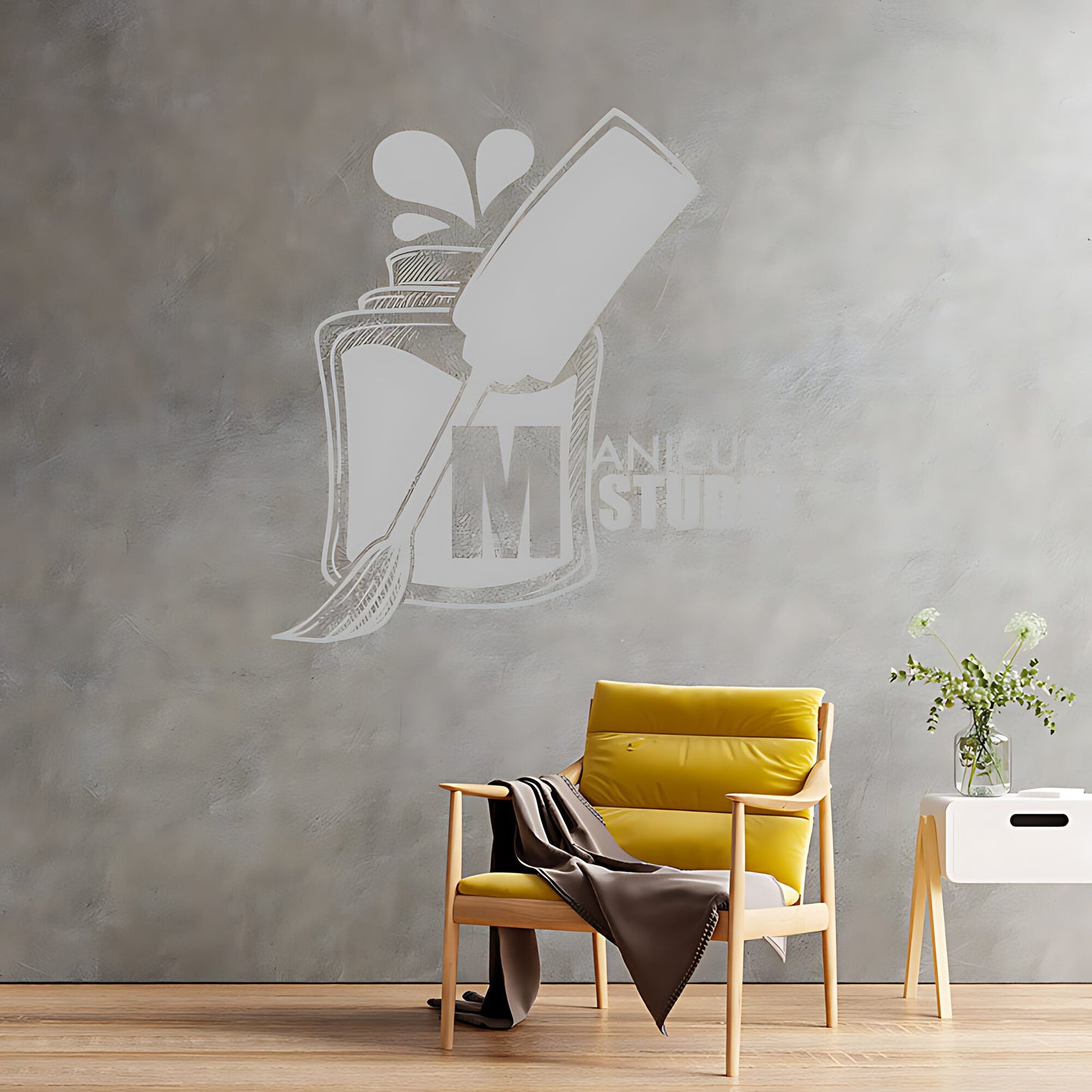 Stylish Manicure Nail Salon Wall Sticker Art - Beauty Quote Decal