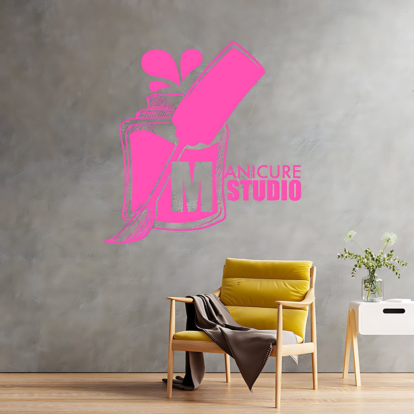 Stylish Manicure Nail Salon Wall Sticker Art - Beauty Quote Decal