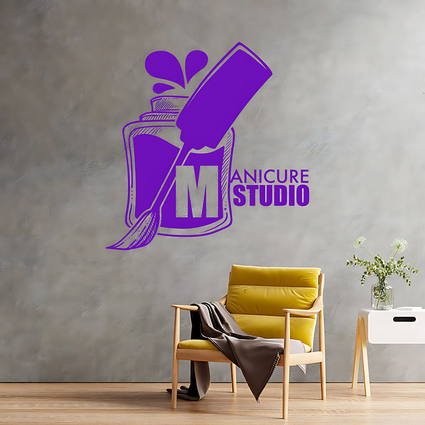 Stylish Manicure Nail Salon Wall Sticker Art - Beauty Quote Decal