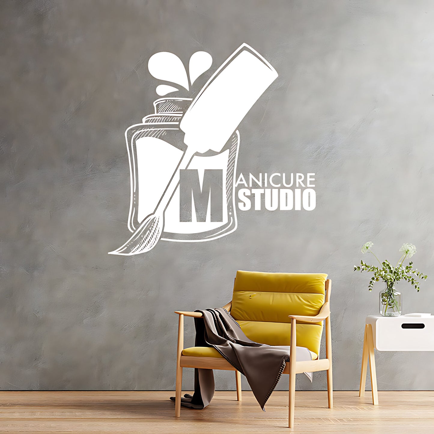 Stylish Manicure Nail Salon Wall Sticker Art - Beauty Quote Decal