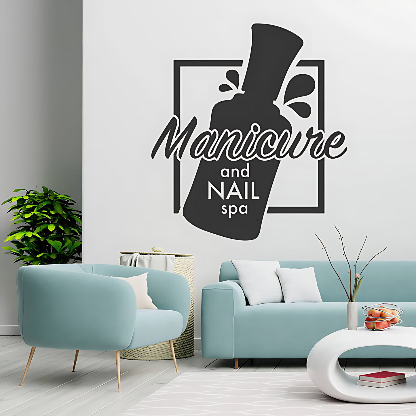 Manicure & Beauty Nail Salon Wall Sticker Art - Elegant Graphic Decal