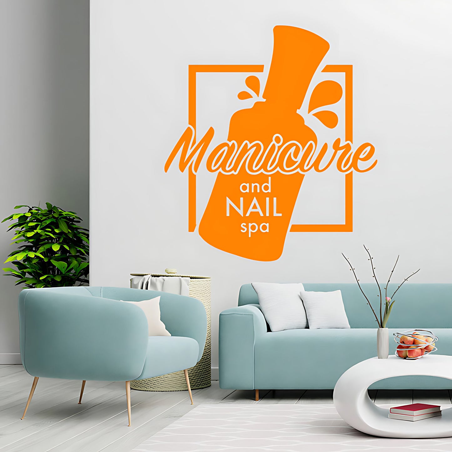 Manicure & Beauty Nail Salon Wall Sticker Art - Elegant Graphic Decal