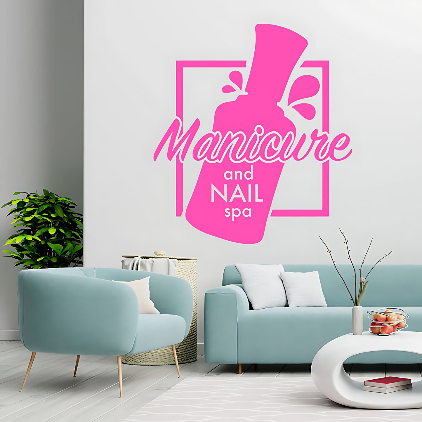 Manicure & Beauty Nail Salon Wall Sticker Art - Elegant Graphic Decal