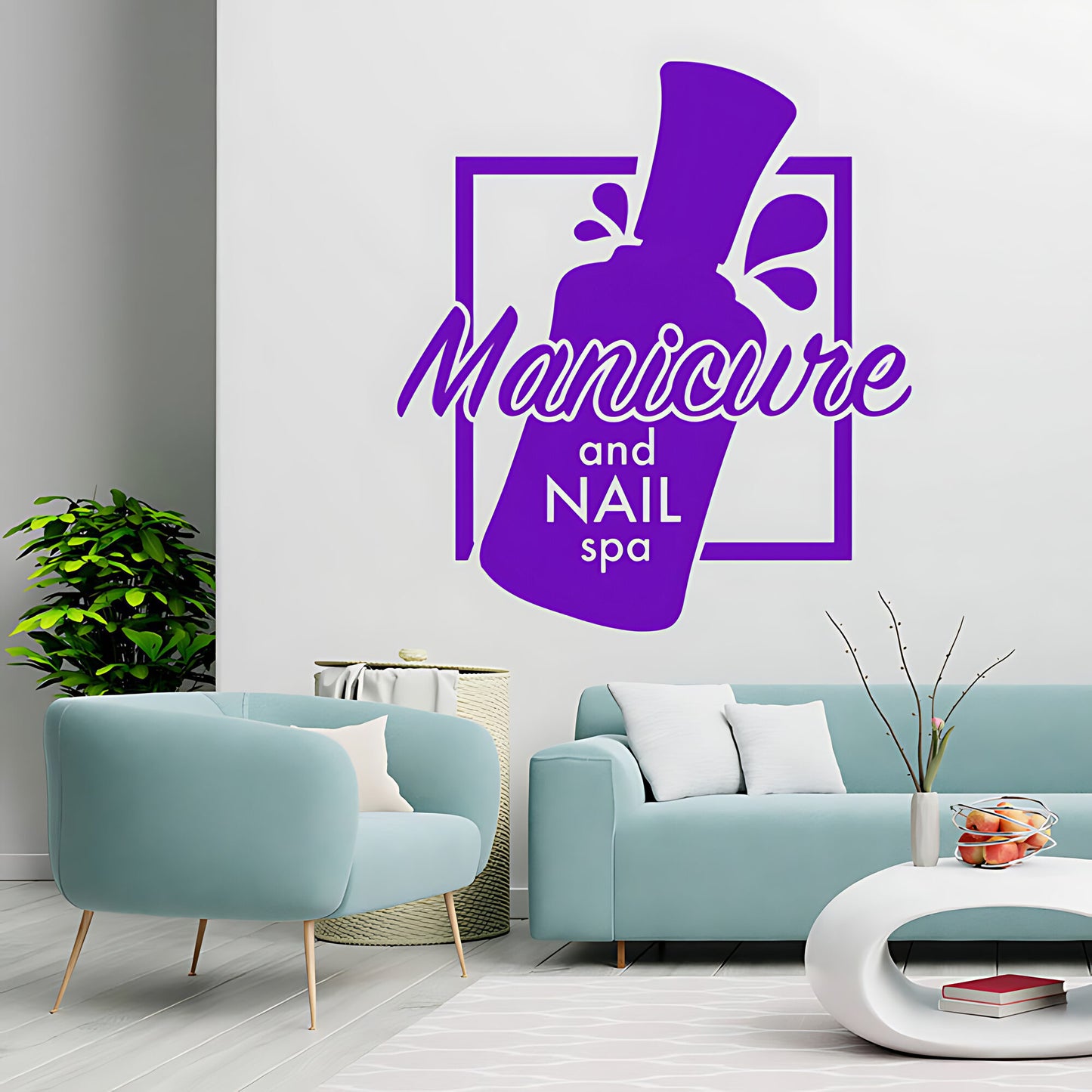 Manicure & Beauty Nail Salon Wall Sticker Art - Elegant Graphic Decal