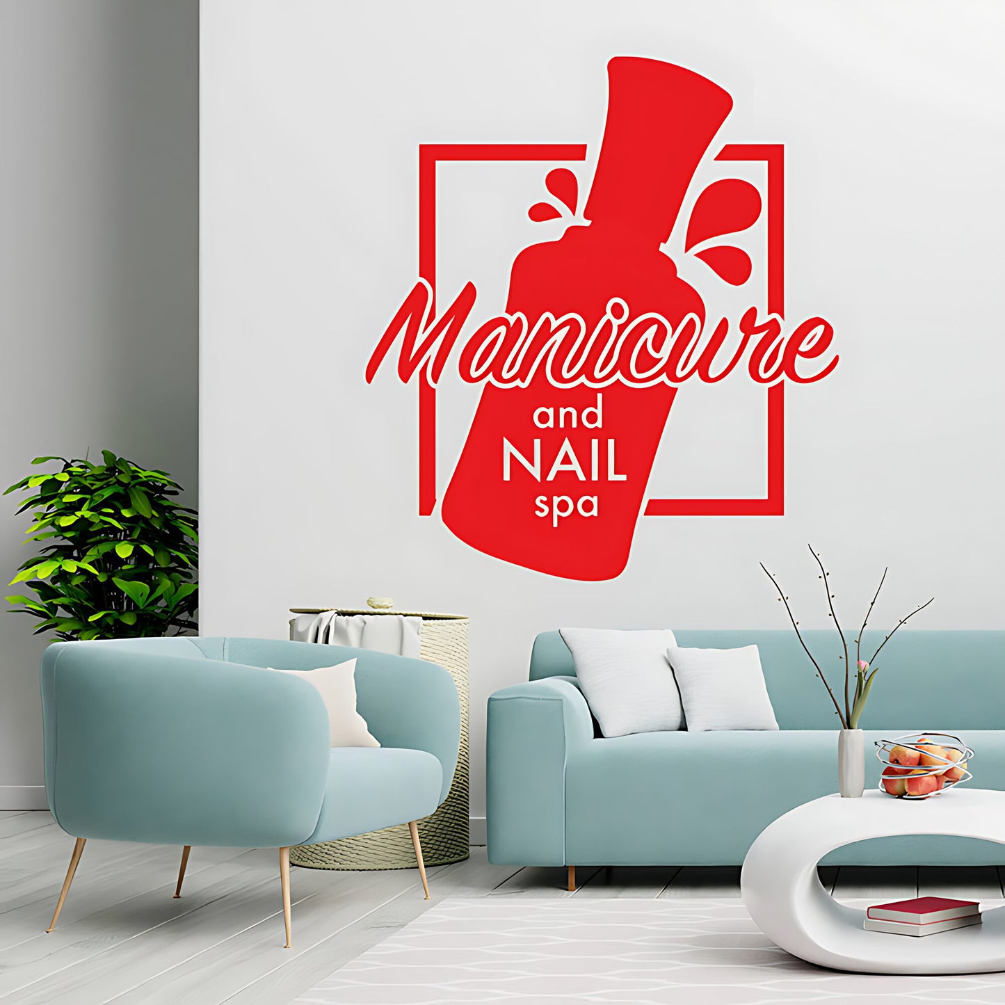 Manicure & Beauty Nail Salon Wall Sticker Art - Elegant Graphic Decal