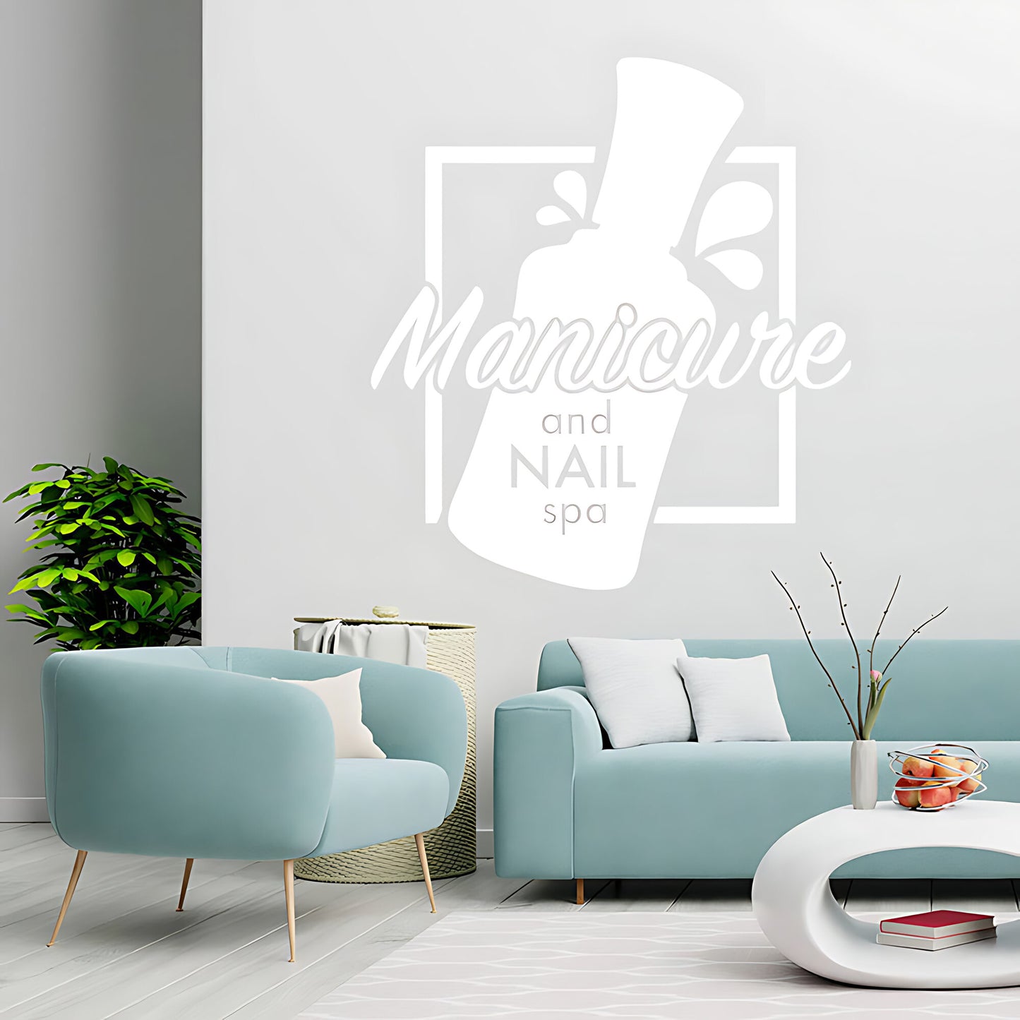 Manicure & Beauty Nail Salon Wall Sticker Art - Elegant Graphic Decal