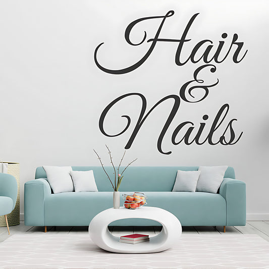 Hair & Nails Wall Sticker - Beauty Salon Art Graphic