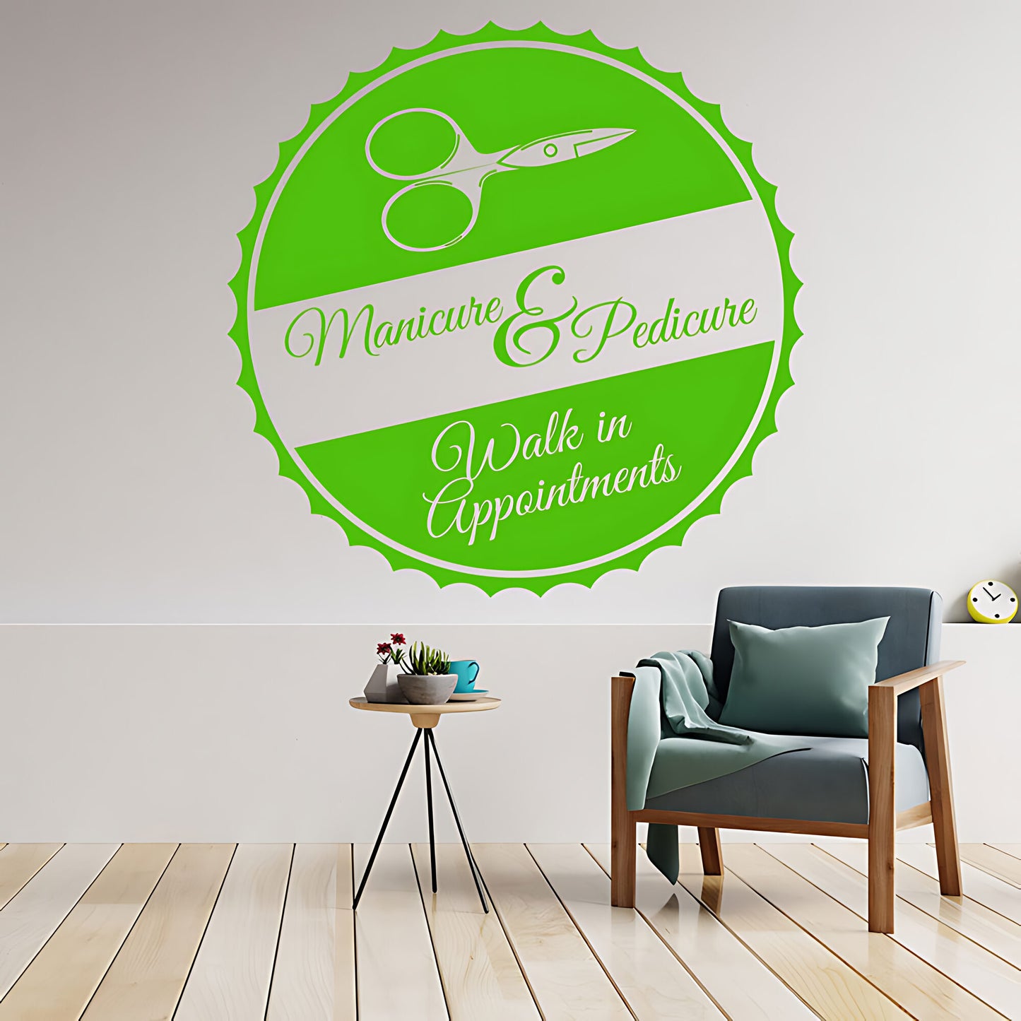 Manicure & Pedicure Nail Salon Wall Decal - Beauty Art Graphic