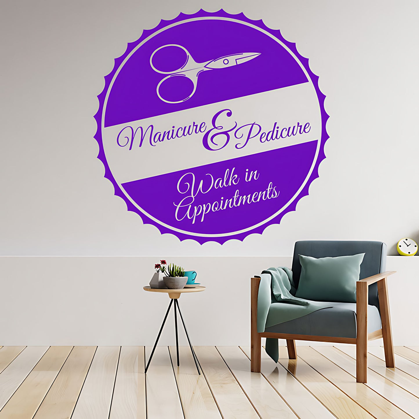 Manicure & Pedicure Nail Salon Wall Decal - Beauty Art Graphic