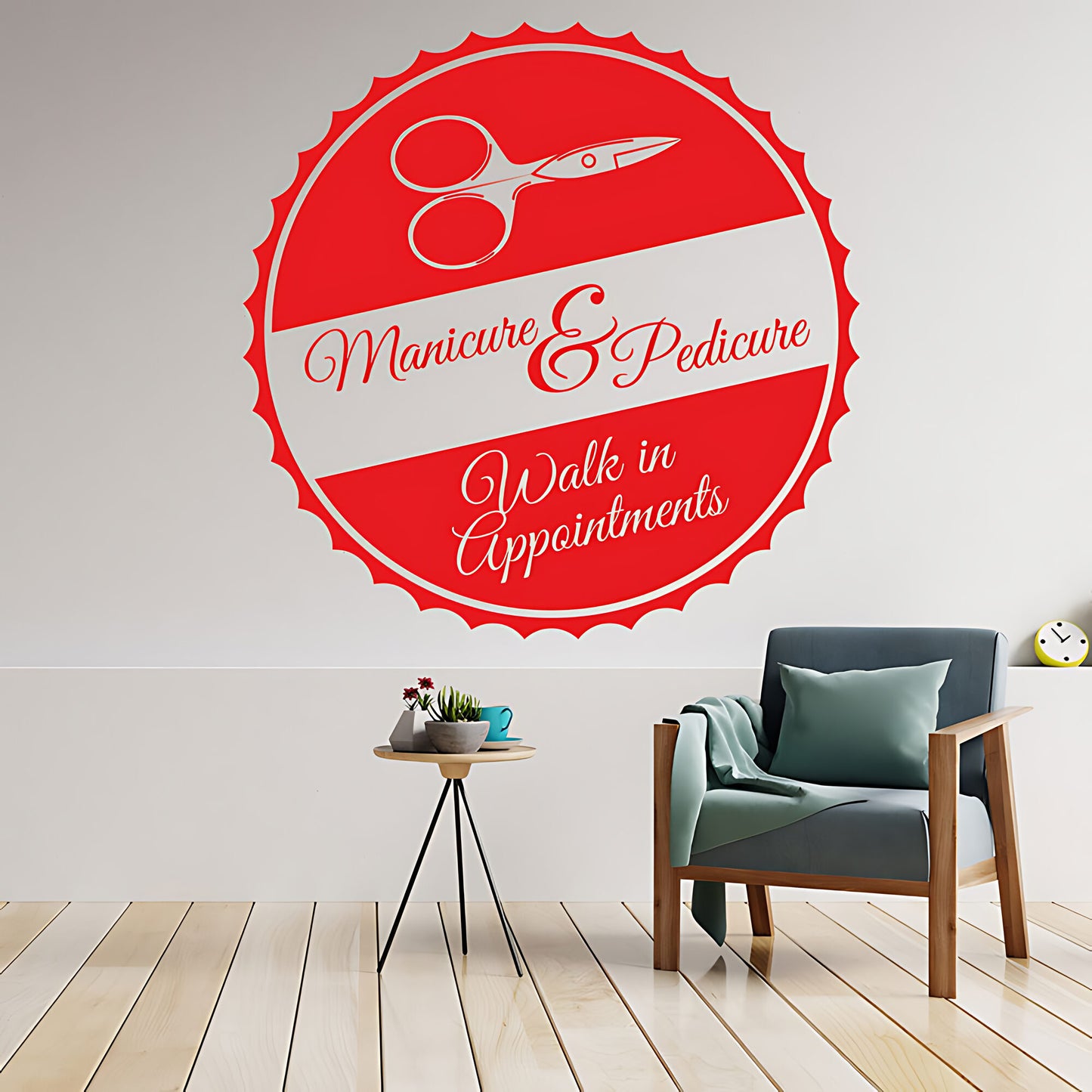 Manicure & Pedicure Nail Salon Wall Decal - Beauty Art Graphic
