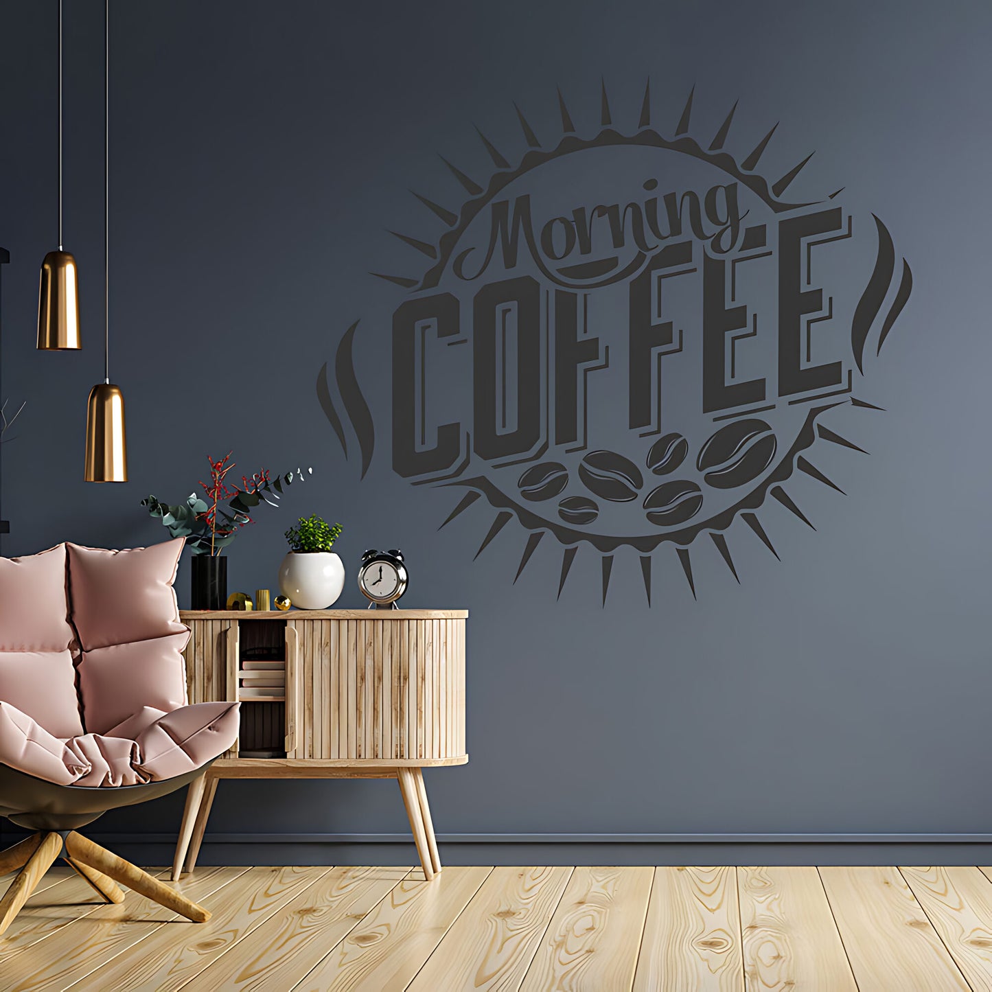 Morning Coffee Wall Sticker | Cafe & Restaurant Vinyl Art Quote Decal