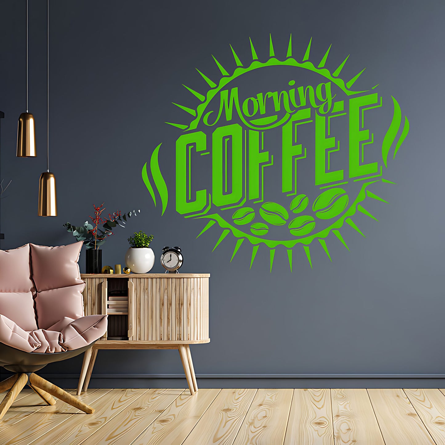 Morning Coffee Wall Sticker | Cafe & Restaurant Vinyl Art Quote Decal