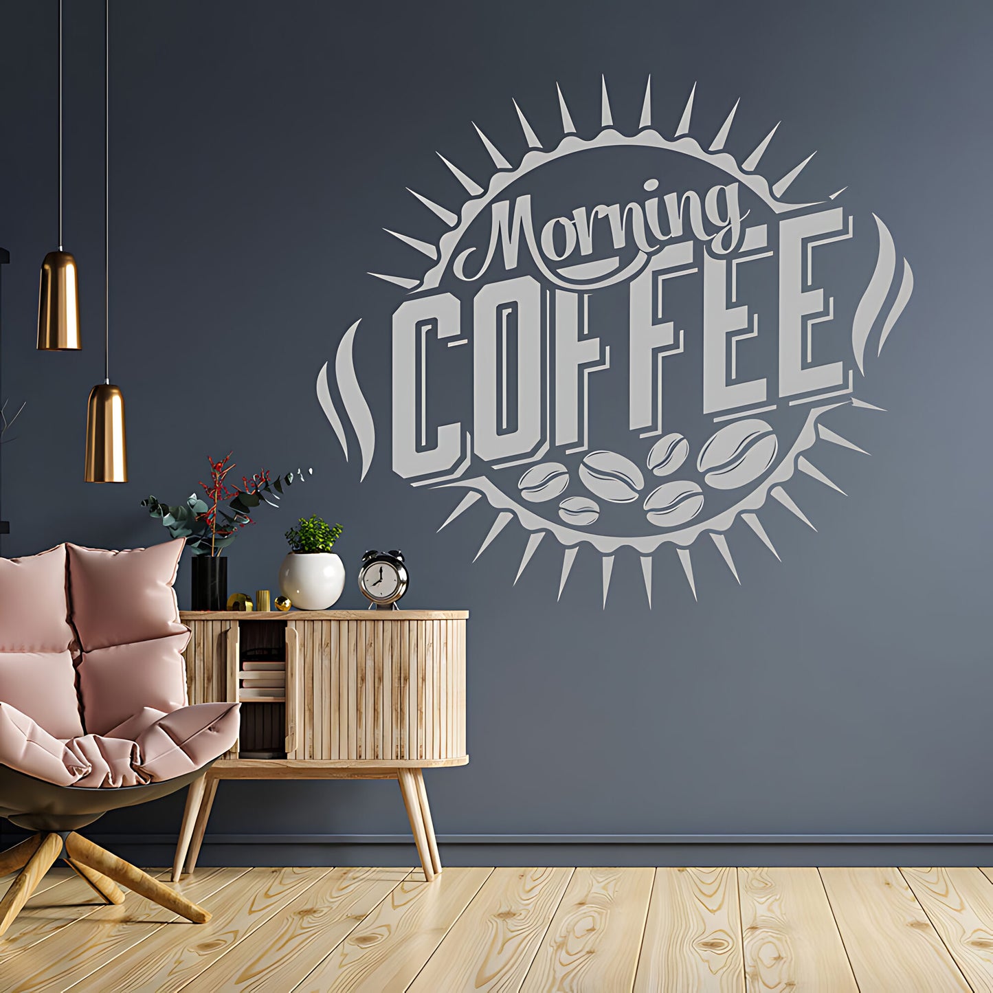 Morning Coffee Wall Sticker | Cafe & Restaurant Vinyl Art Quote Decal