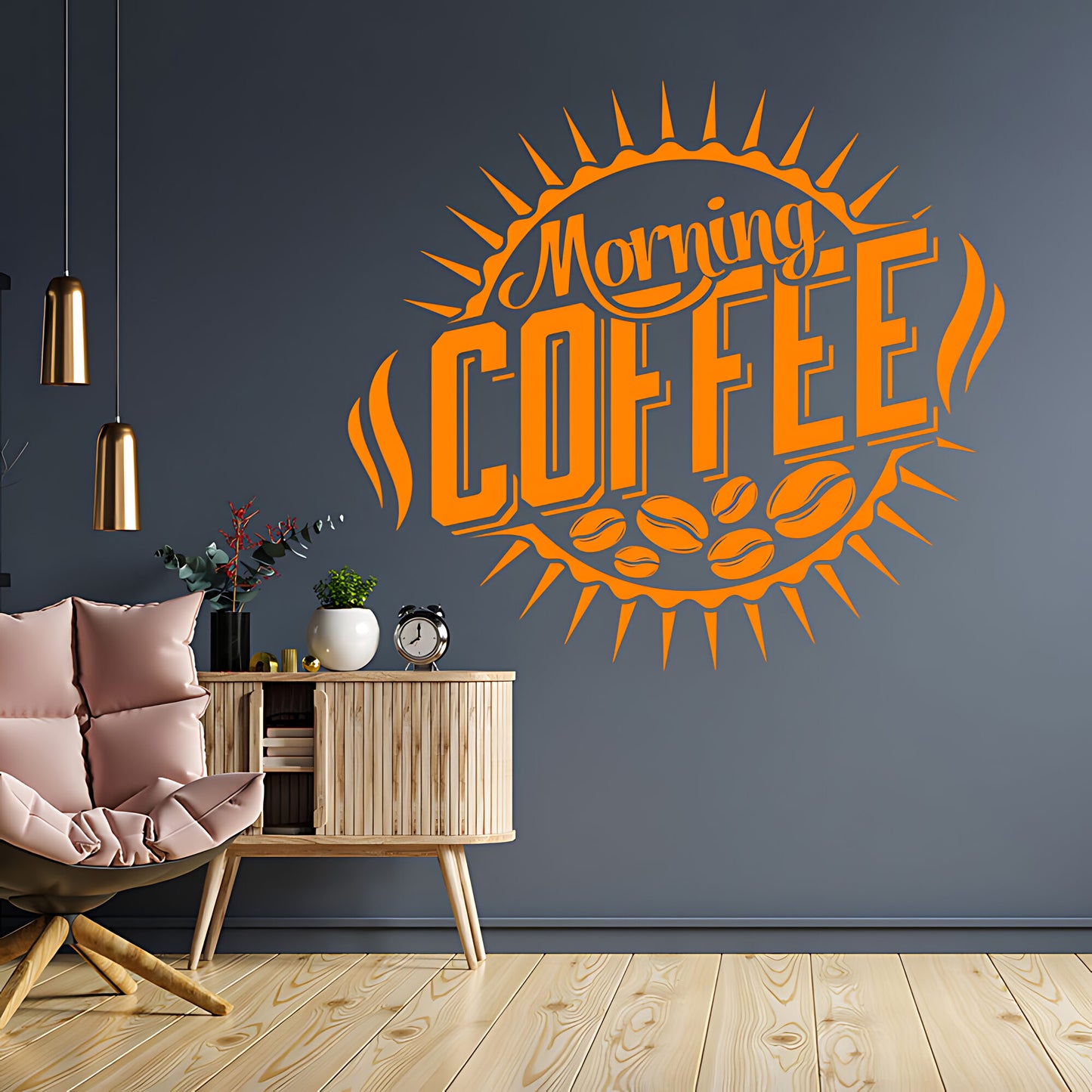 Morning Coffee Wall Sticker | Cafe & Restaurant Vinyl Art Quote Decal