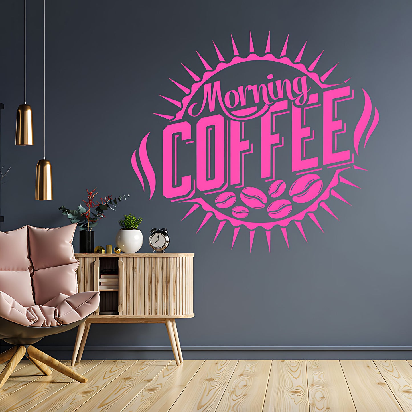 Morning Coffee Wall Sticker | Cafe & Restaurant Vinyl Art Quote Decal