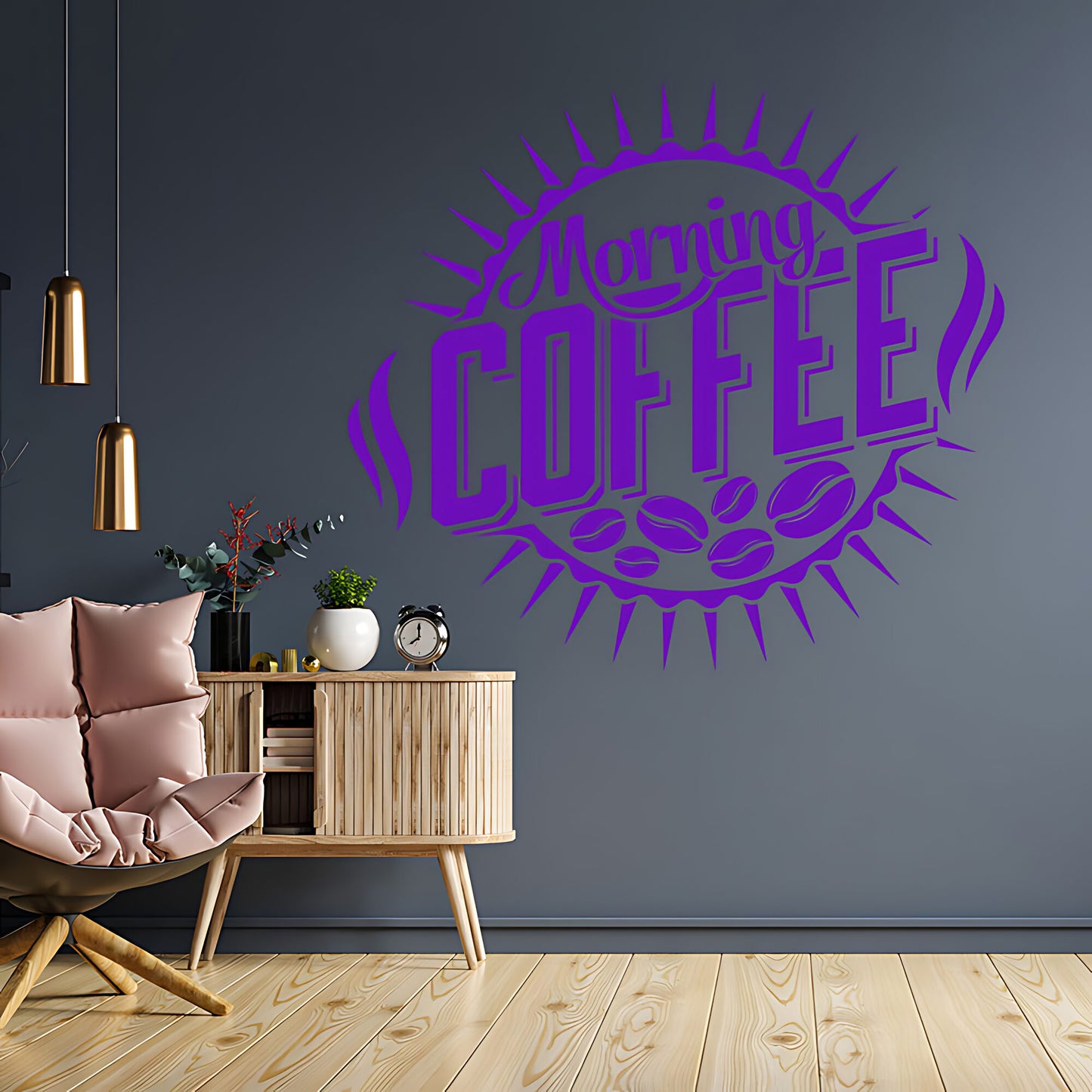 Morning Coffee Wall Sticker | Cafe & Restaurant Vinyl Art Quote Decal