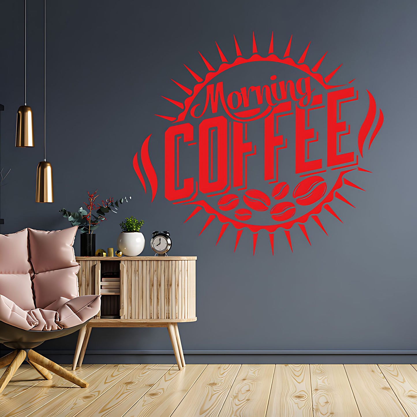 Morning Coffee Wall Sticker | Cafe & Restaurant Vinyl Art Quote Decal