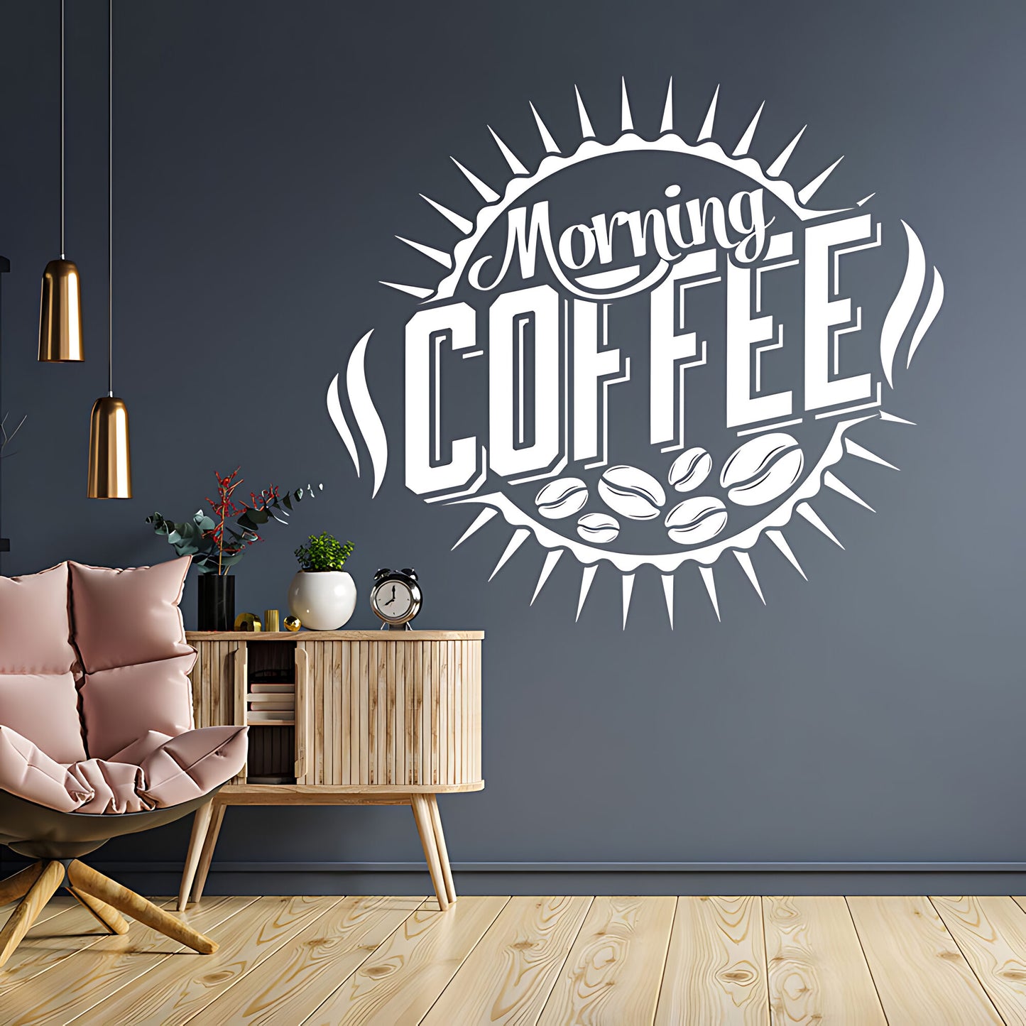 Morning Coffee Wall Sticker | Cafe & Restaurant Vinyl Art Quote Decal