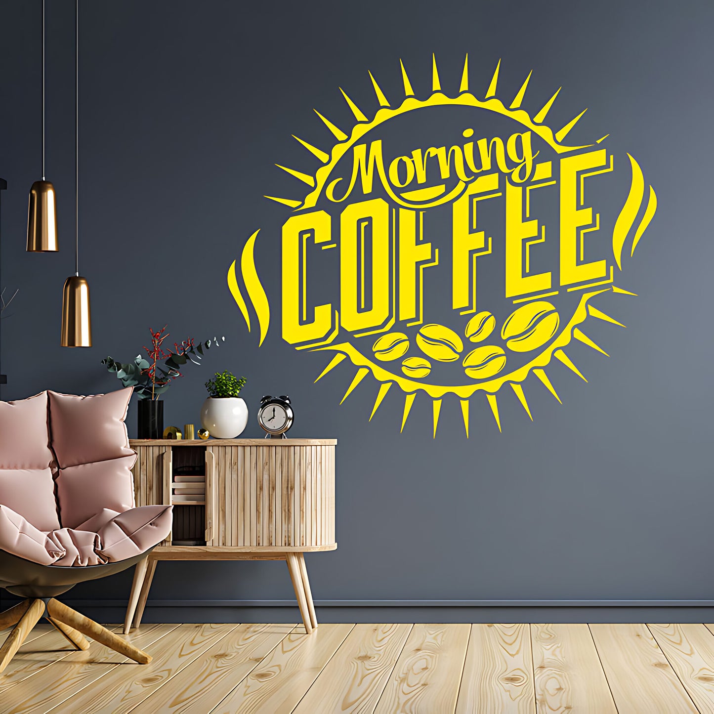 Morning Coffee Wall Sticker | Cafe & Restaurant Vinyl Art Quote Decal