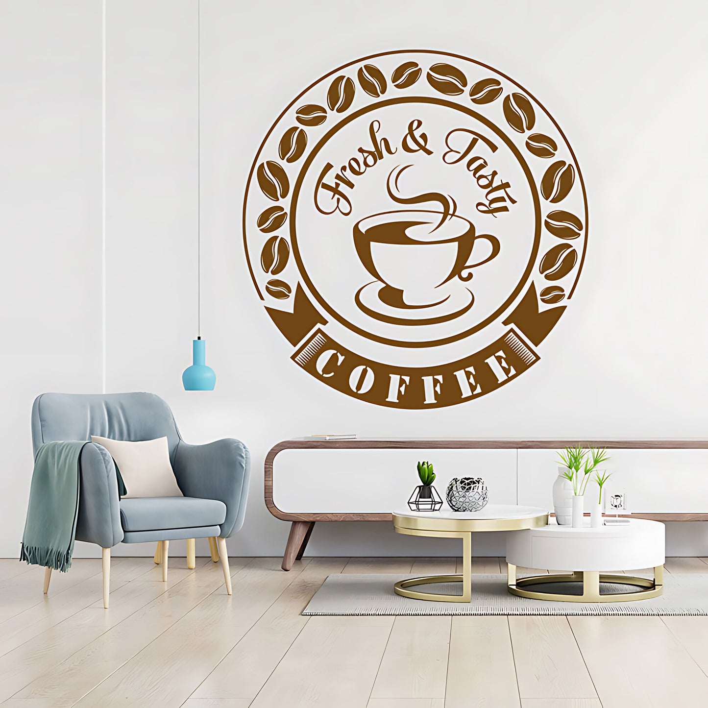 Coffee Wall Sticker | Cafe & Restaurant Vinyl Art Decal with Quote