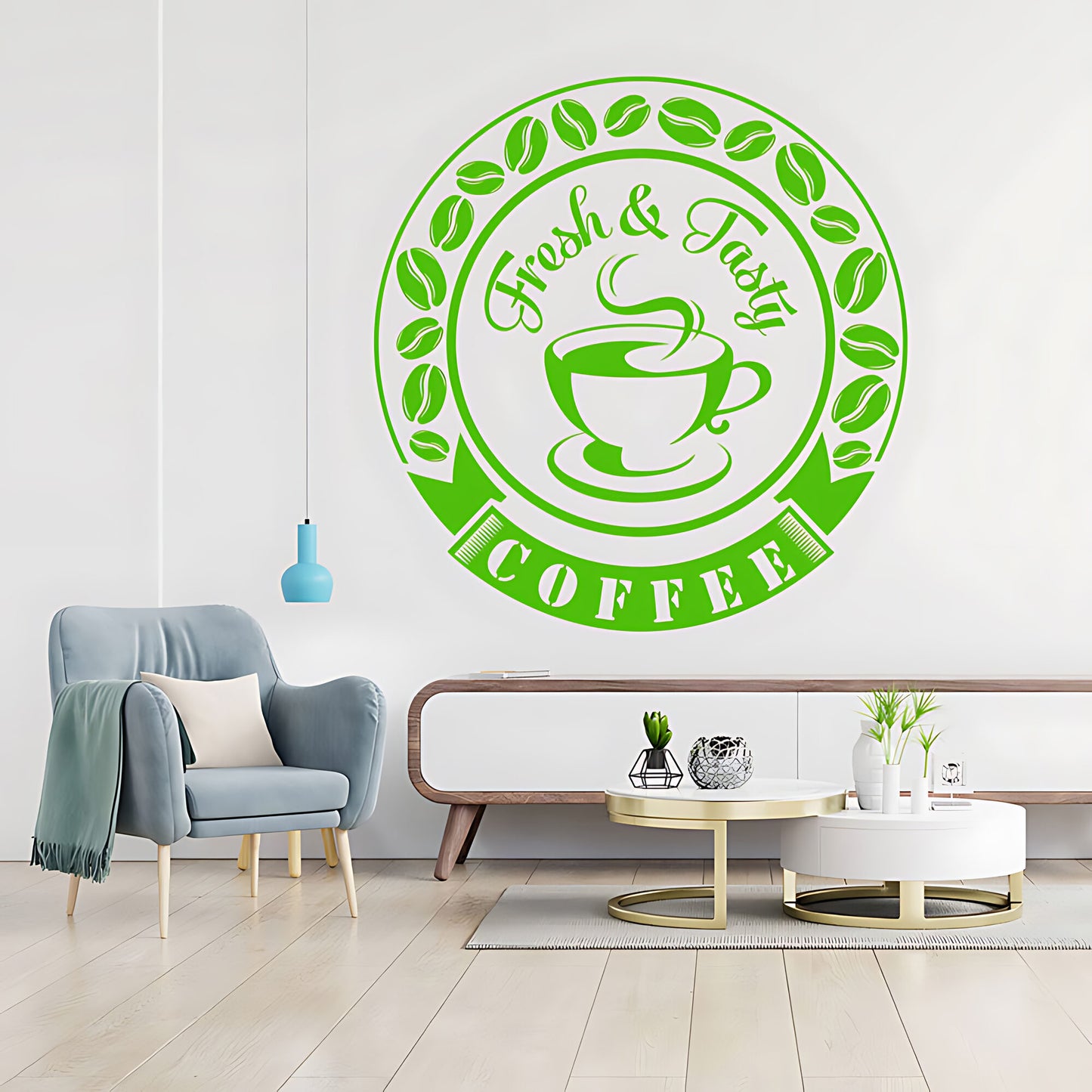 Coffee Wall Sticker | Cafe & Restaurant Vinyl Art Decal with Quote