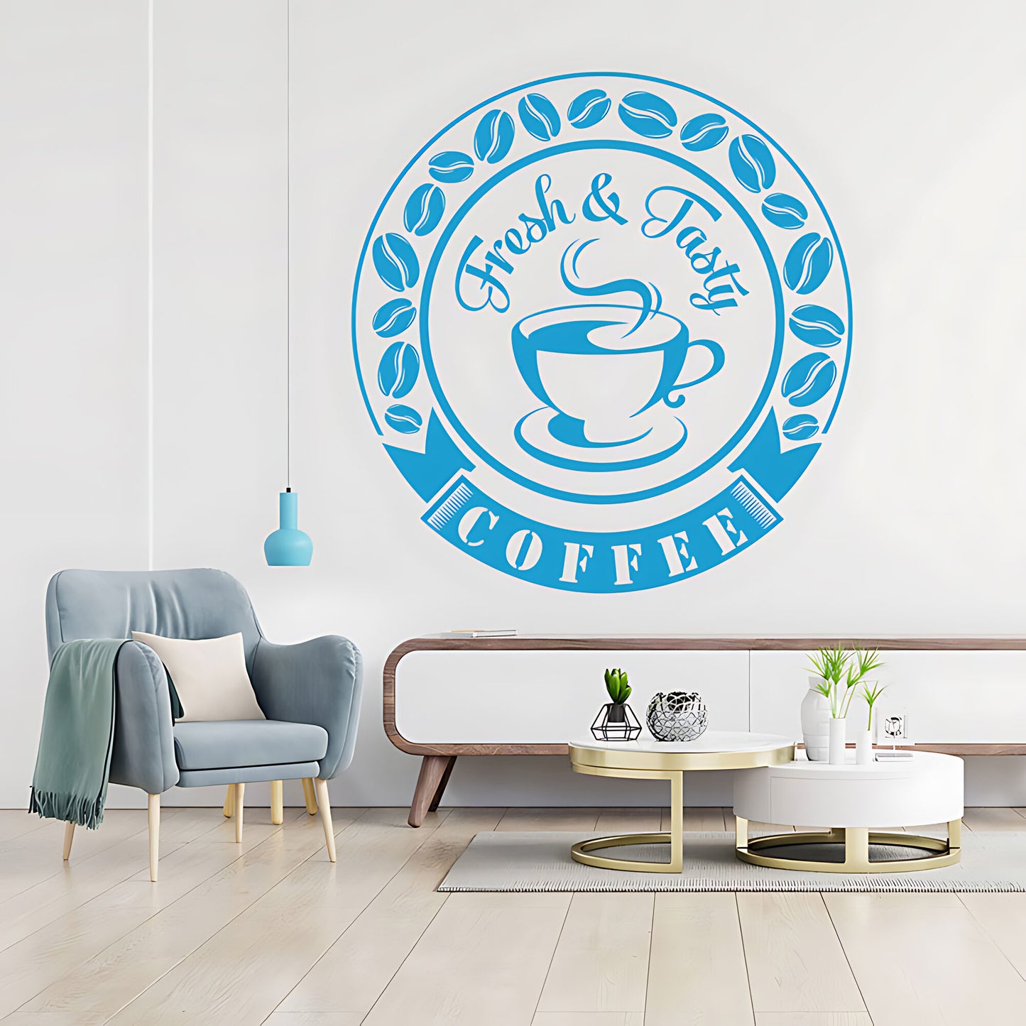 Coffee Wall Sticker | Cafe & Restaurant Vinyl Art Decal with Quote