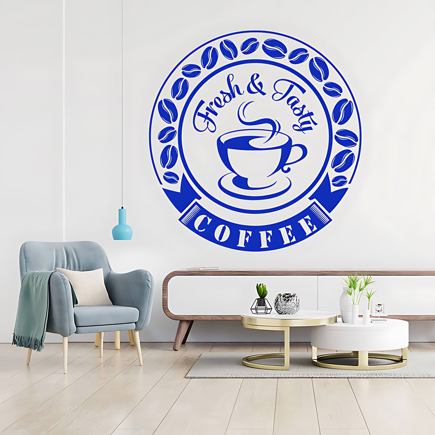 Coffee Wall Sticker | Cafe & Restaurant Vinyl Art Decal with Quote