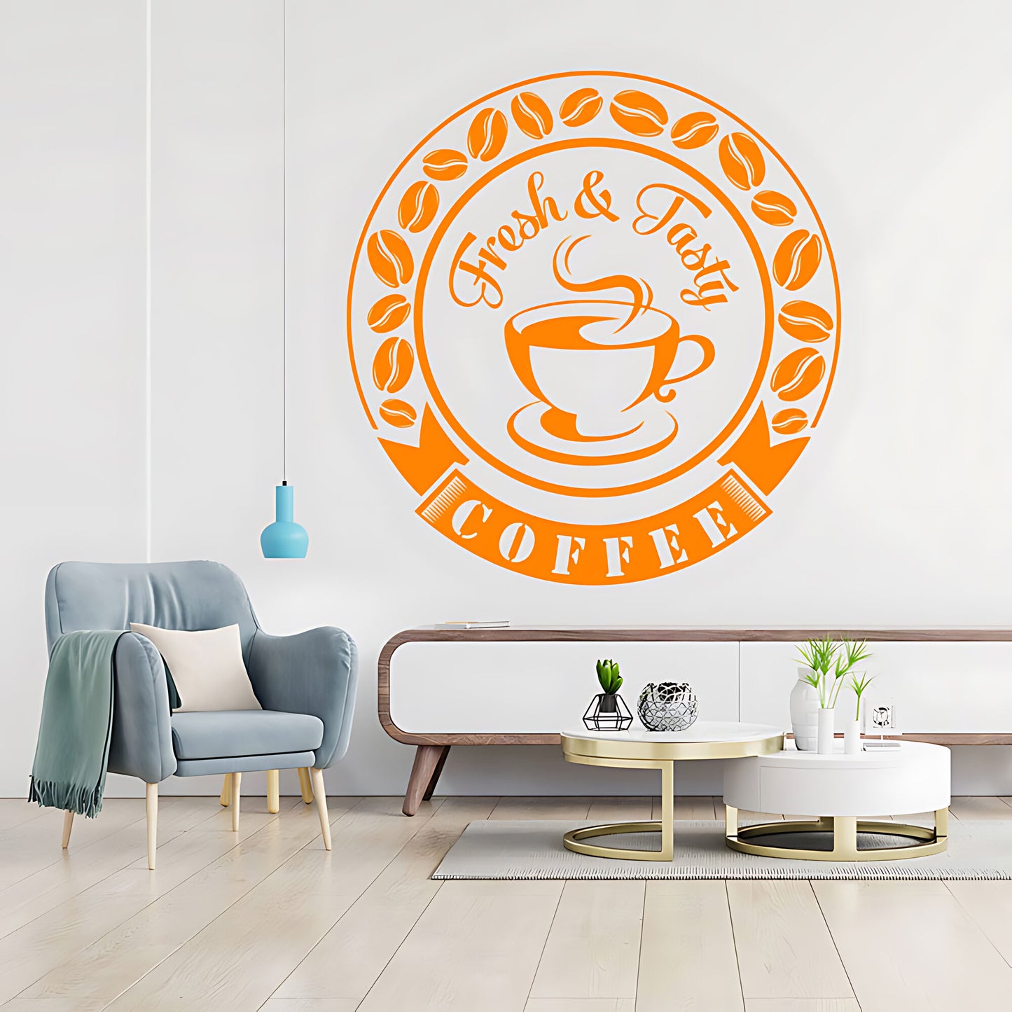 Coffee Wall Sticker | Cafe & Restaurant Vinyl Art Decal with Quote
