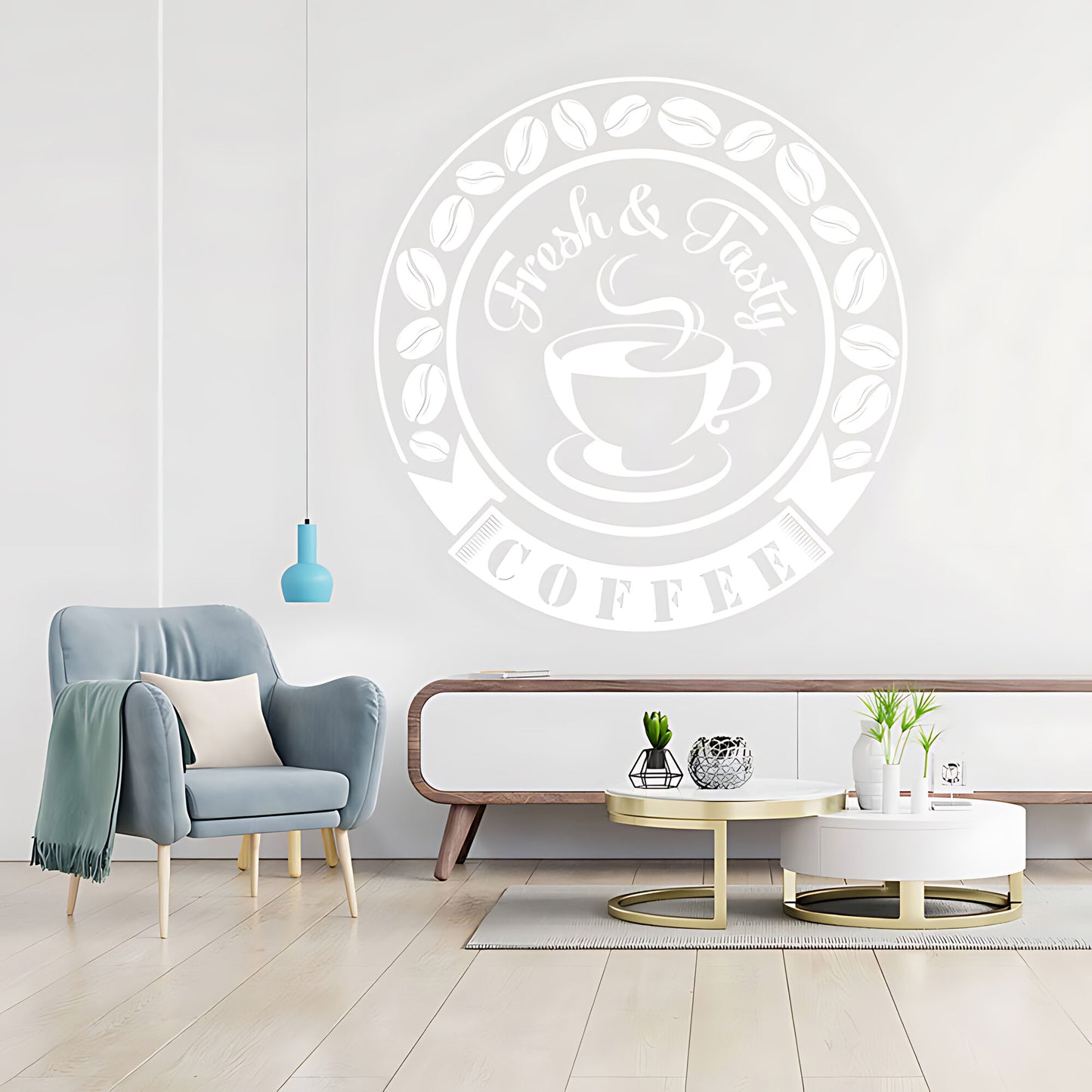 Coffee Wall Sticker | Cafe & Restaurant Vinyl Art Decal with Quote