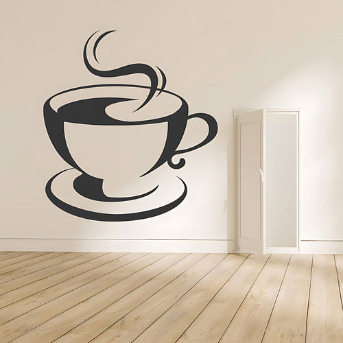 Coffee Cup Wall Sticker - Cafe Vinyl Decal