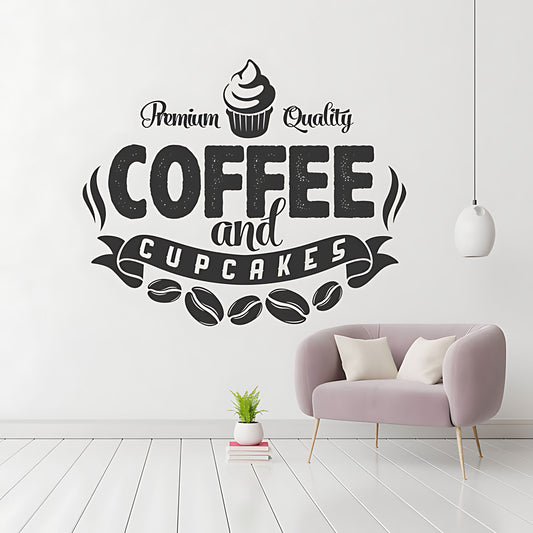 Coffee and Cakes Wall Art Sticker | Vinyl Decal for Restaurant & Cafe