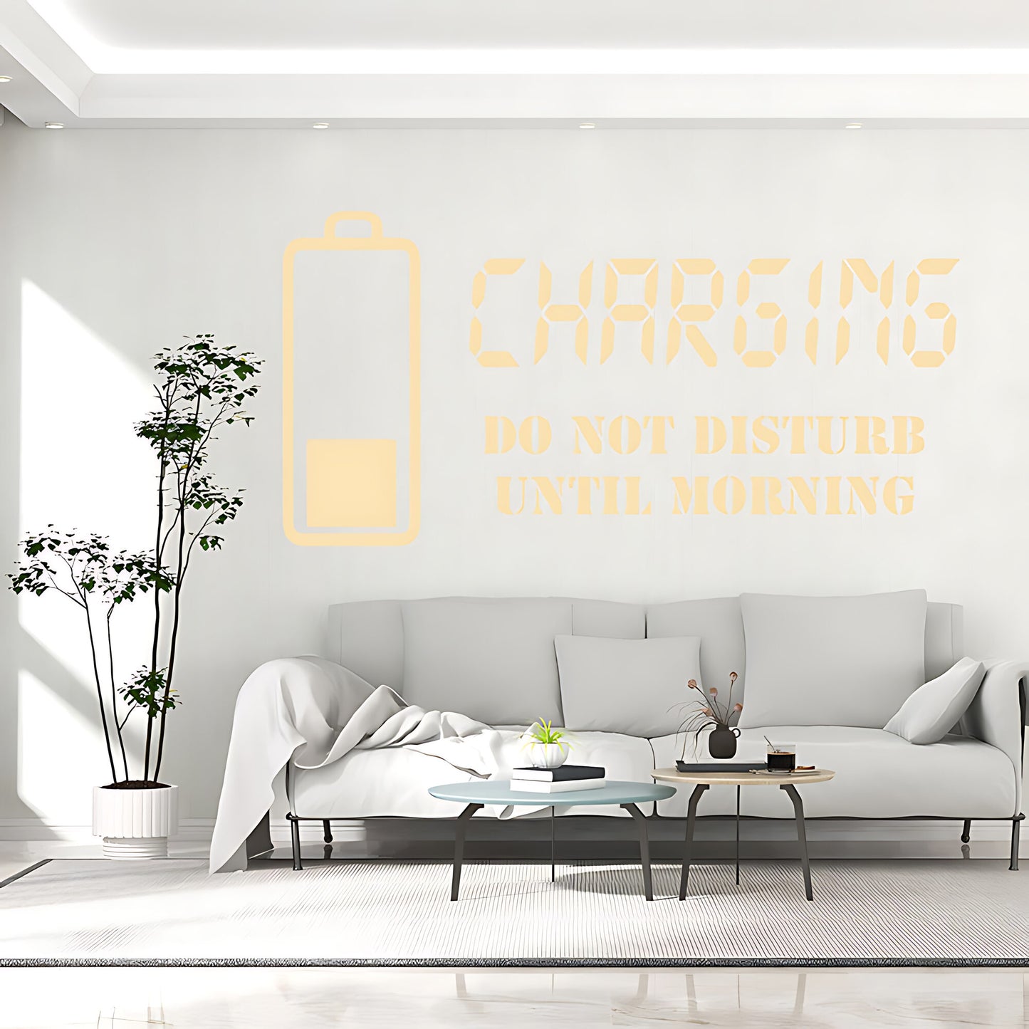 Charging Do Not Disturb Until Morning Wall Sticker – Teen Bedroom Decal