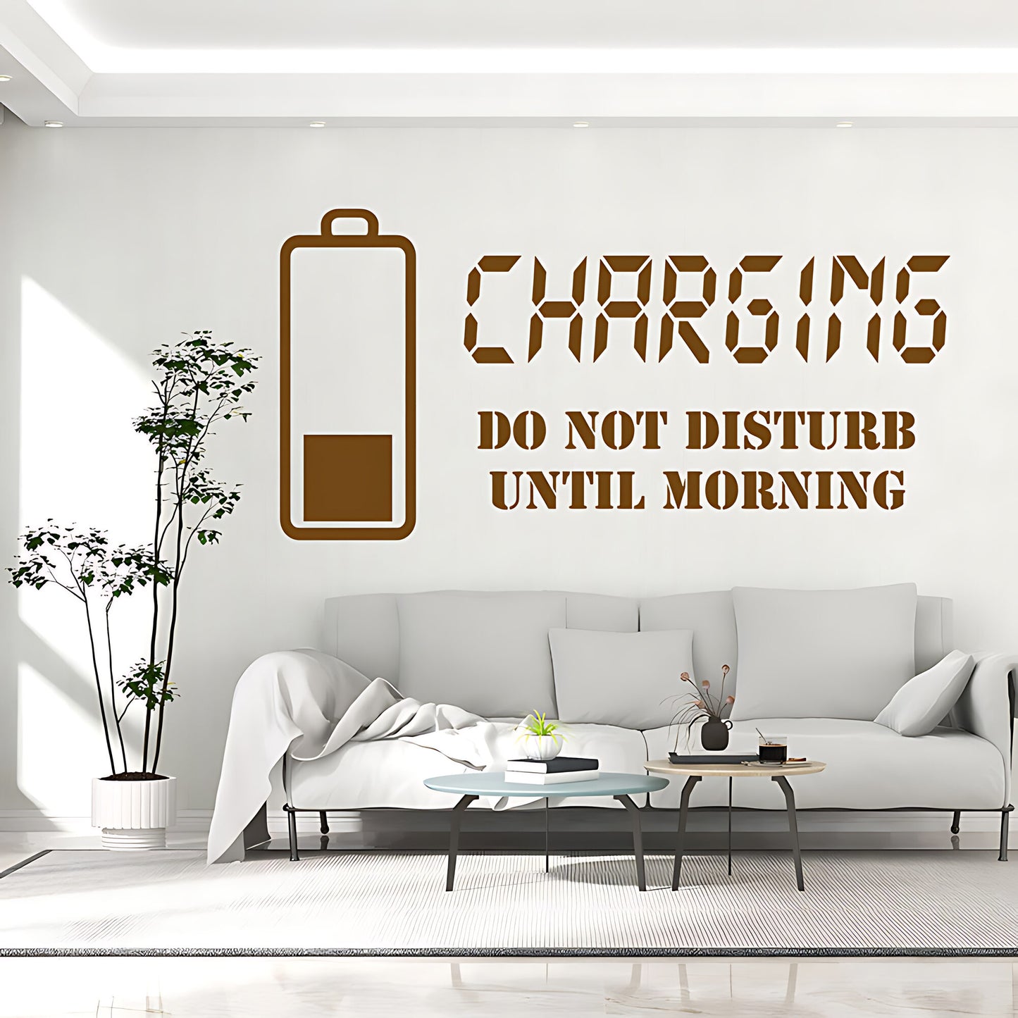 Charging Do Not Disturb Until Morning Wall Sticker – Teen Bedroom Decal