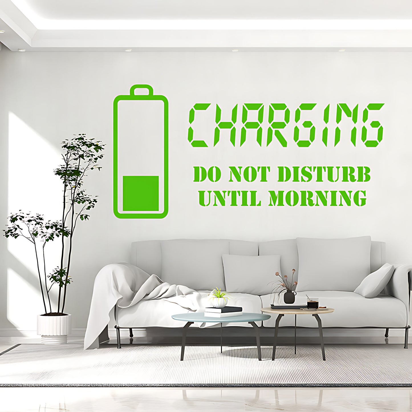 Charging Do Not Disturb Until Morning Wall Sticker – Teen Bedroom Decal