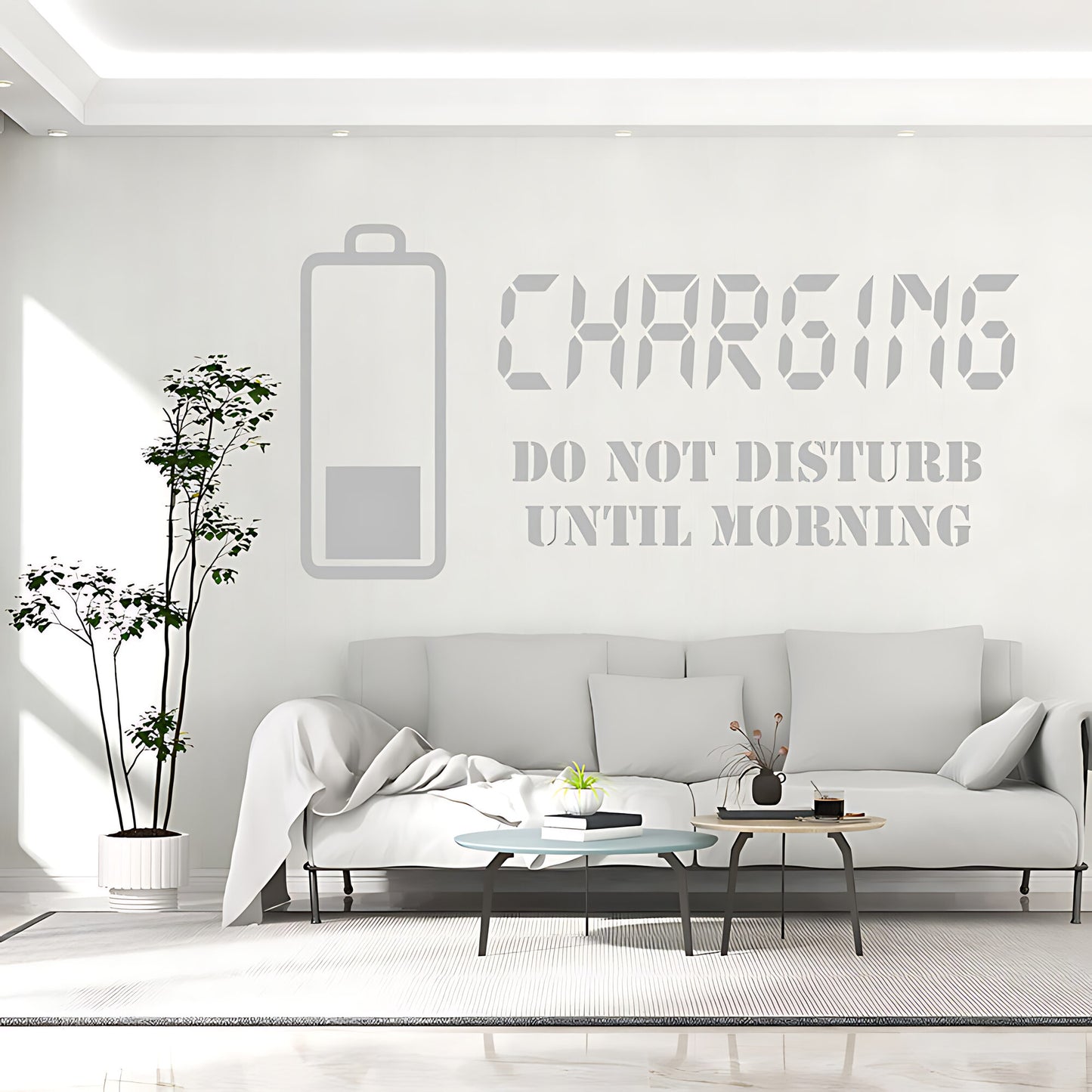 Charging Do Not Disturb Until Morning Wall Sticker – Teen Bedroom Decal