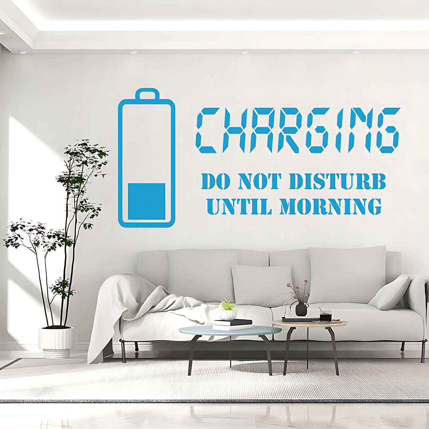 Charging Do Not Disturb Until Morning Wall Sticker – Teen Bedroom Decal