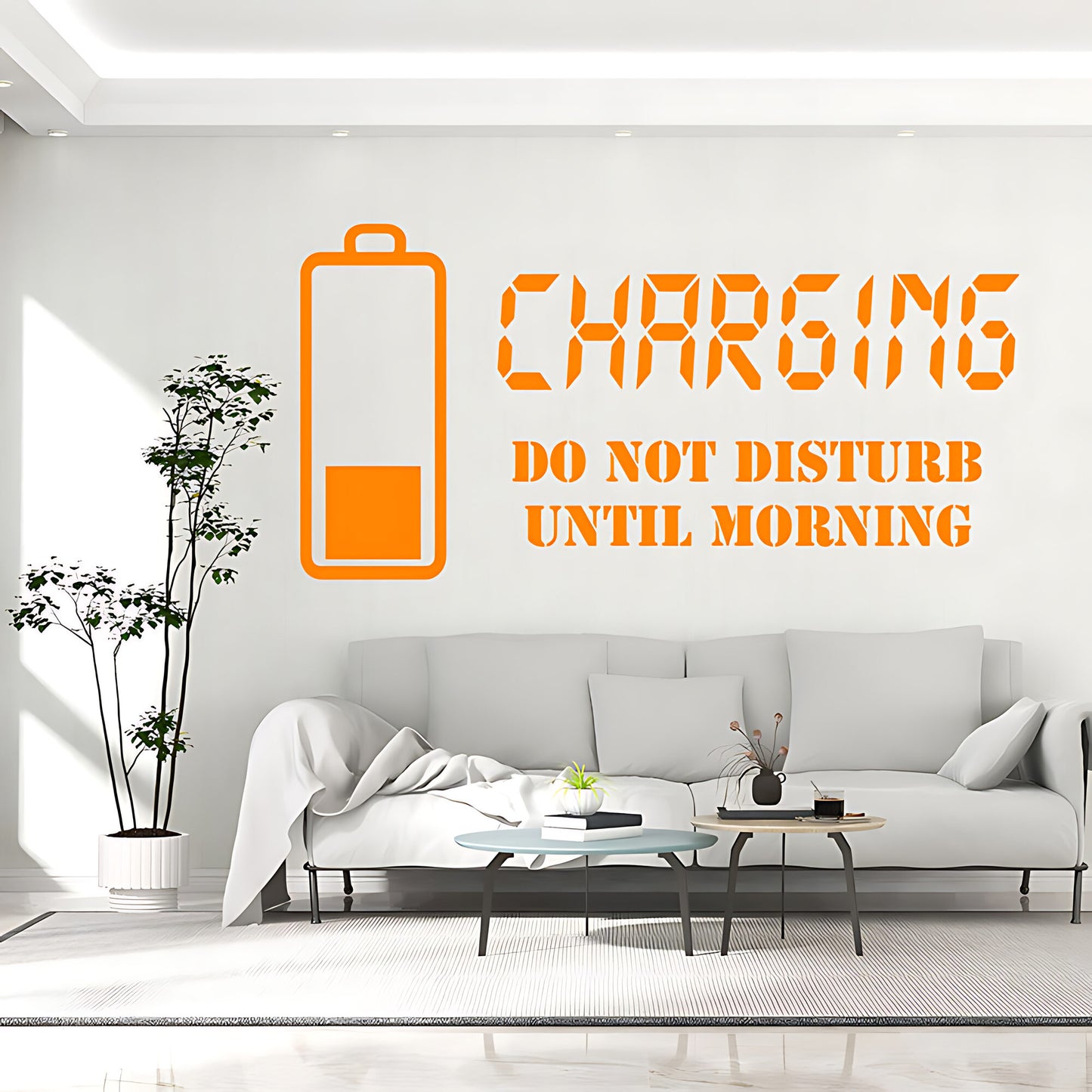 Charging Do Not Disturb Until Morning Wall Sticker – Teen Bedroom Decal
