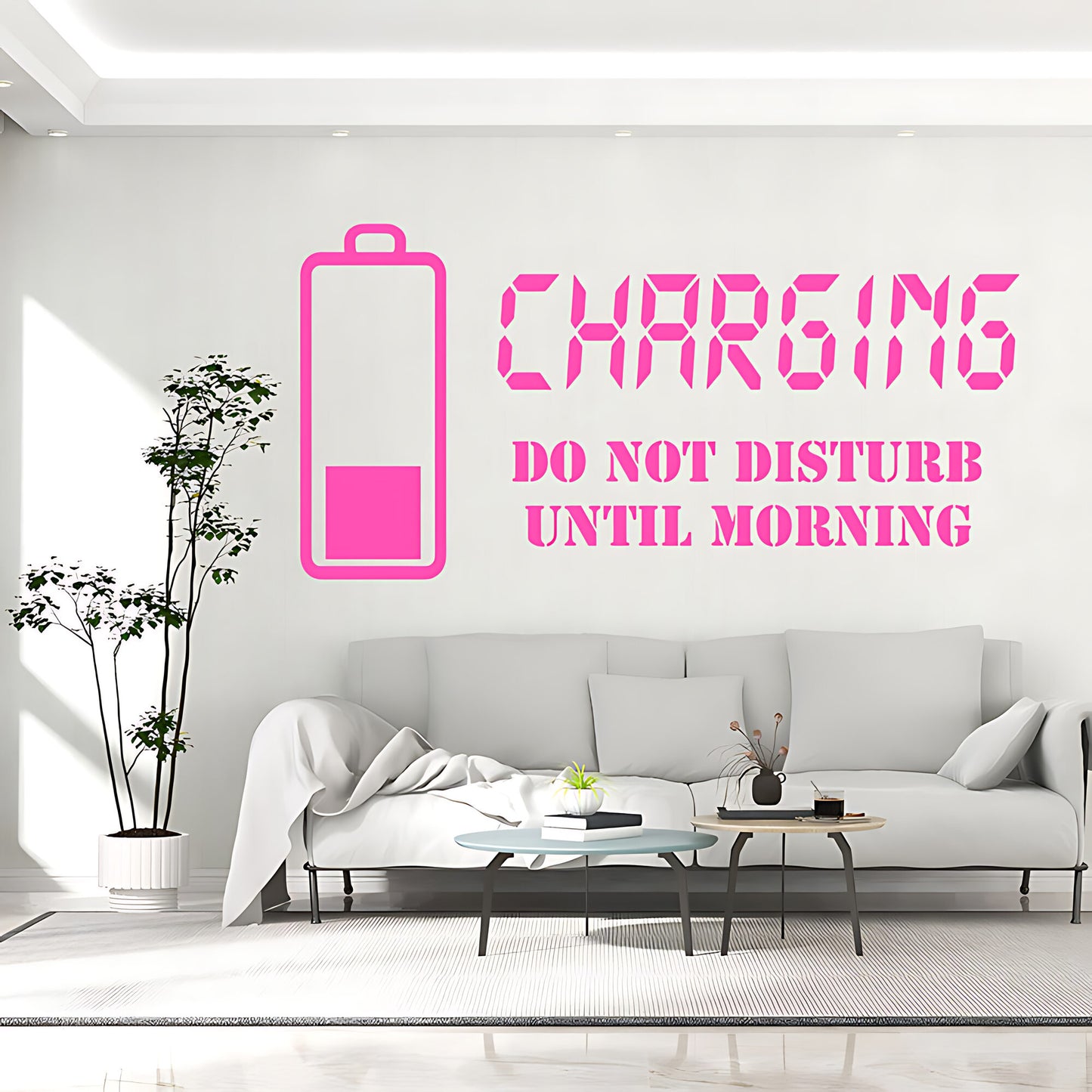 Charging Do Not Disturb Until Morning Wall Sticker – Teen Bedroom Decal