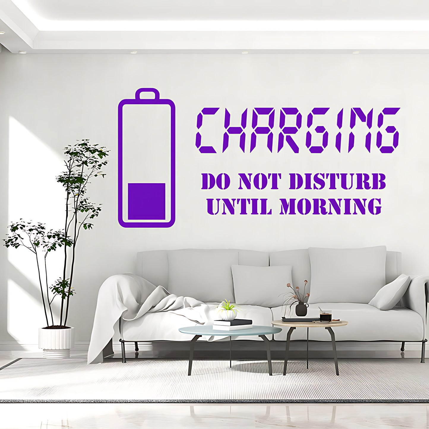 Charging Do Not Disturb Until Morning Wall Sticker – Teen Bedroom Decal